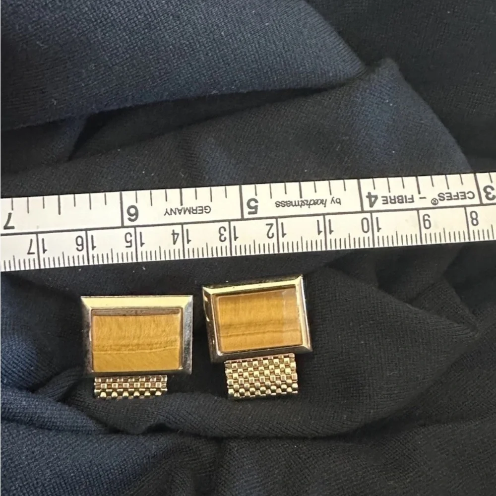 Elegant Gold and Brown tiger eye Cufflinks